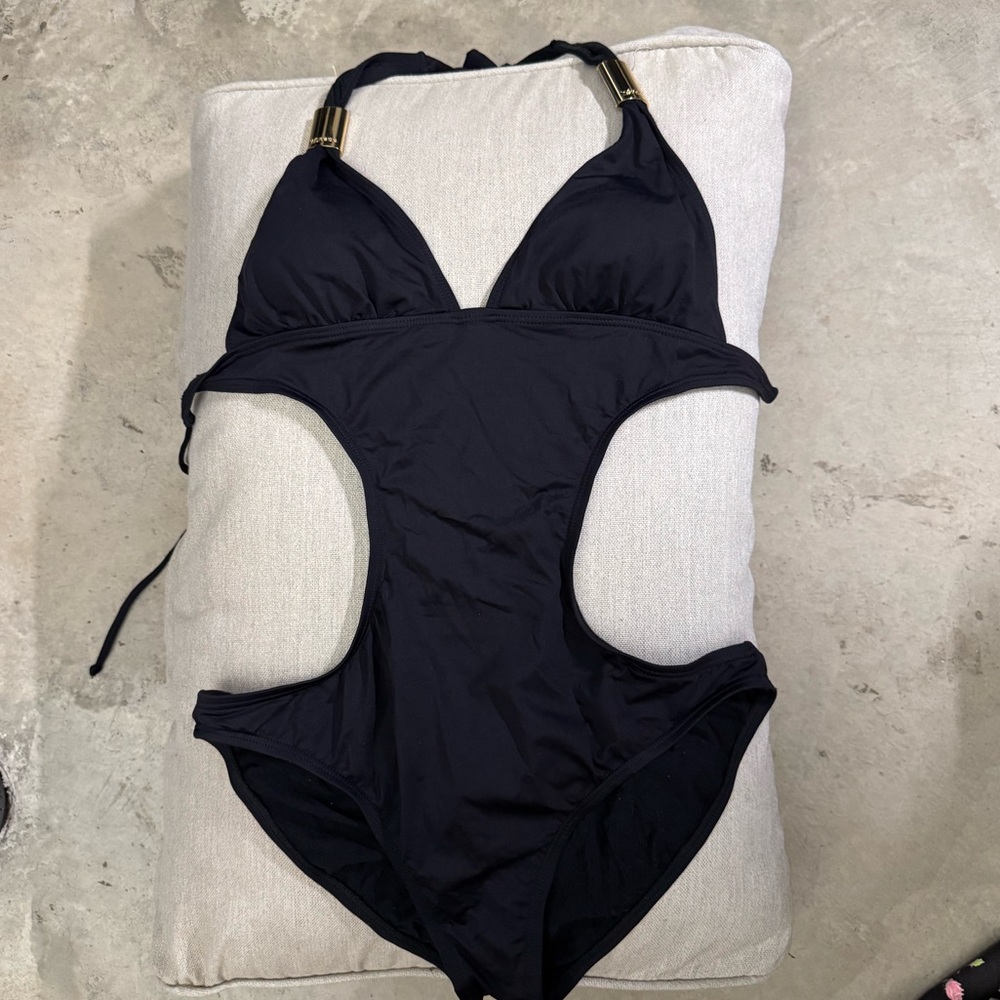 L*Space Black Cutout One-Piece Swimsuit NWT